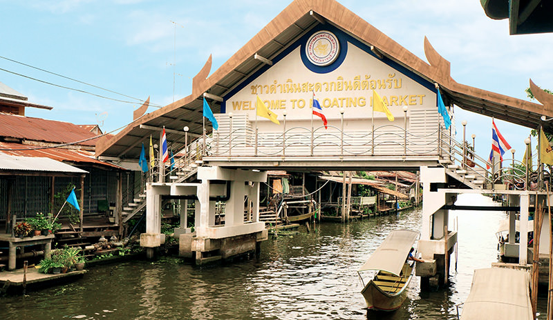 The floating market in Thailand