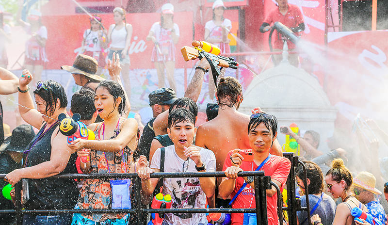 People celebrate Songkran Festival